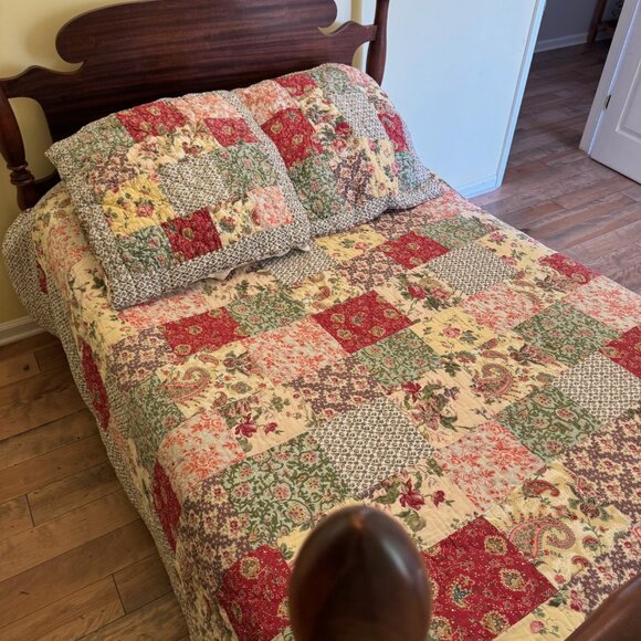 Lk NEW Pottery Barn reversible quilt bedding & Euro shams full/queen yellow - Picture 2 of 7